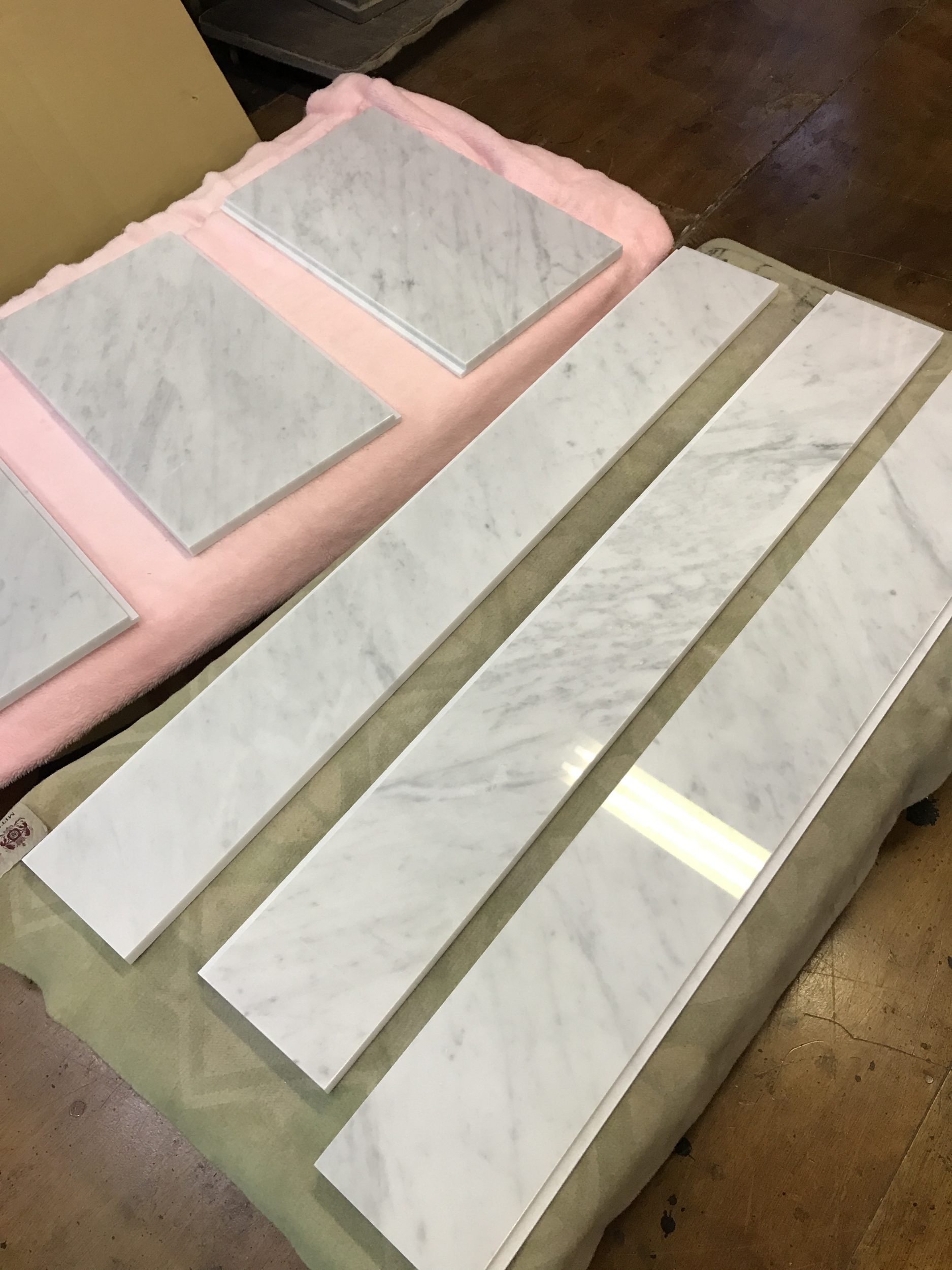 天然大理石の検品